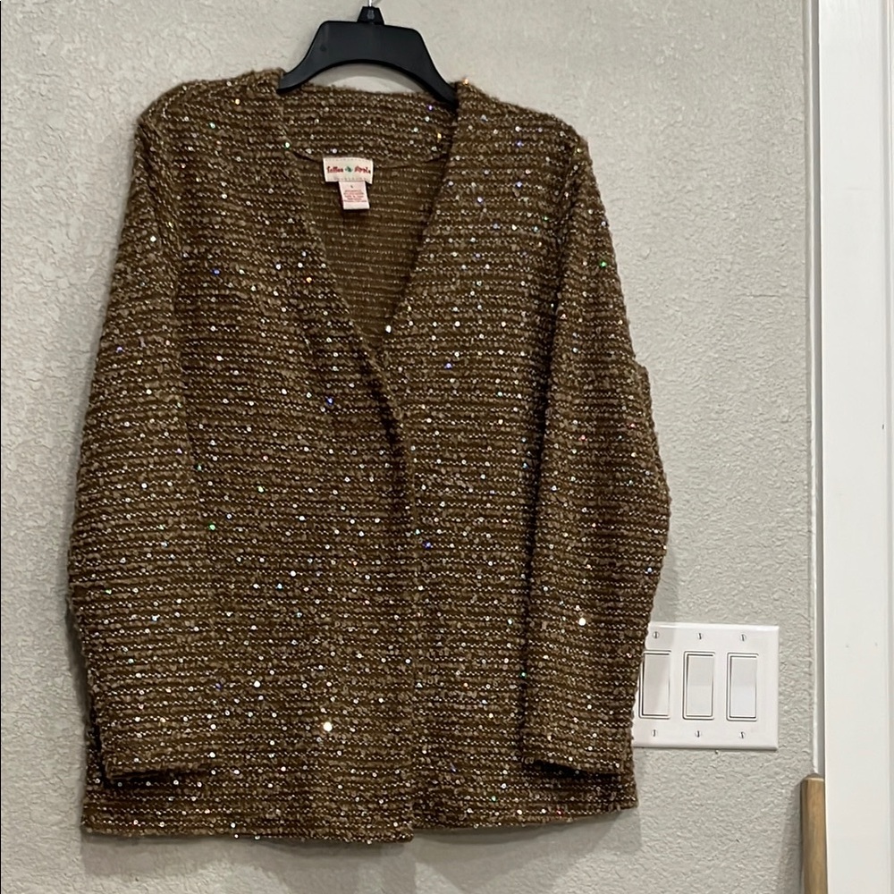 Toffee Apple Brown Sequin Cardigan
